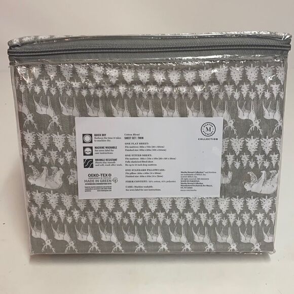 Martha Stewart Gingham Flannel Sheet Set. - Picture 4 of 5